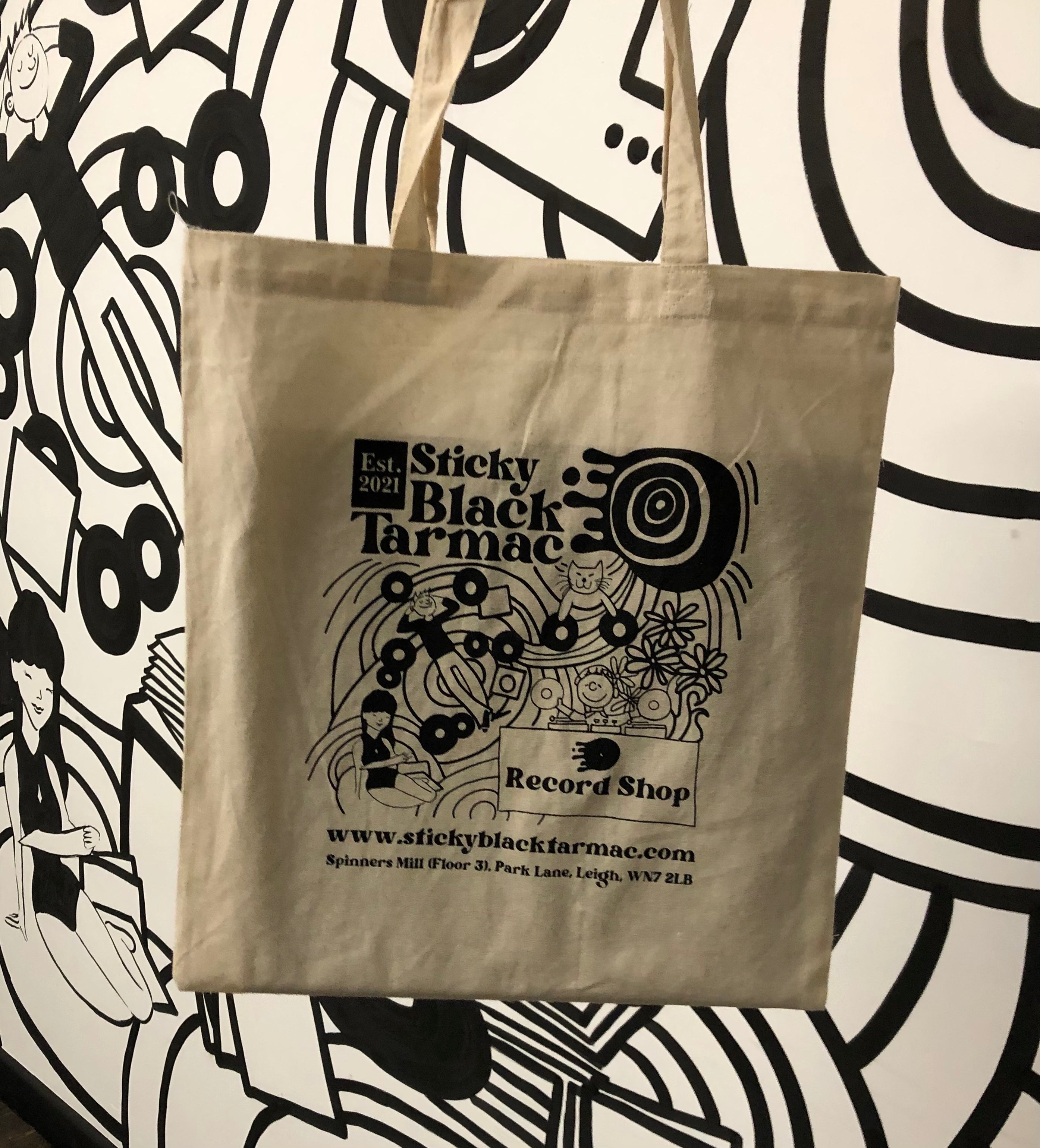 Sticky Black Tarmac Tote Bag (2023 .com variant)