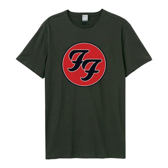 Foo Fighters - Double F Logo Amplified Small Vintage Charcoal T Shirt