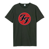 Foo Fighters - Double F Logo Amplified Small Vintage Charcoal T Shirt