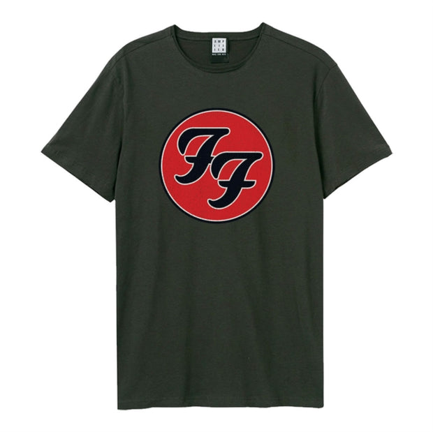 Foo Fighters - Double F Logo Amplified Medium Vintage Charcoal T Shirt