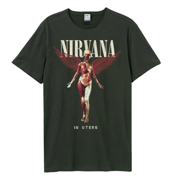Nirvana In Utero Colour Amplified Vintage Charcoal Large T Shirt