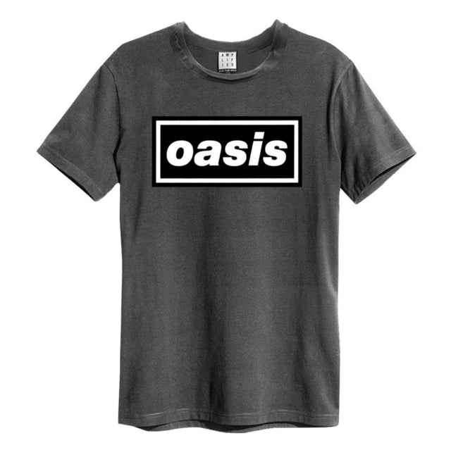 Oasis Logo Amplified Vintage Charcoal X Large T Shirt