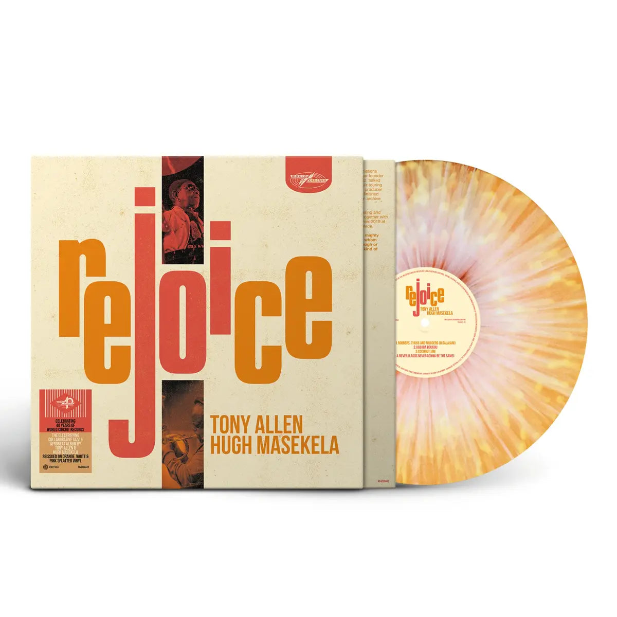 Tony Allen & Hugh Masekela - Rejoice (White/Pink Splatter Vinyl)
